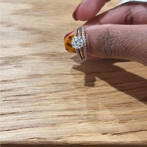 Elegant Gold and Silver Stacked Ring Set